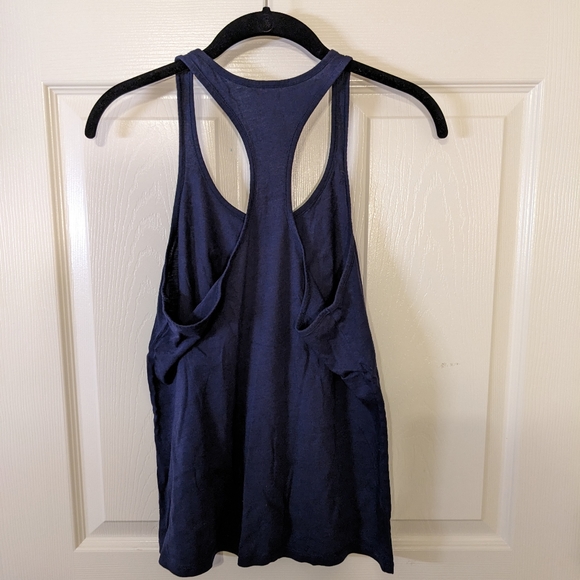 Under Armour Navy with coral writing Racerback tank - Picture 4 of 6